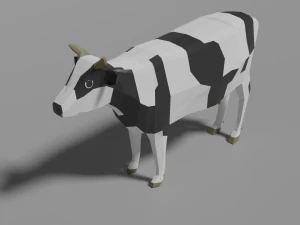 vaca de baixo poli Modelo 3D