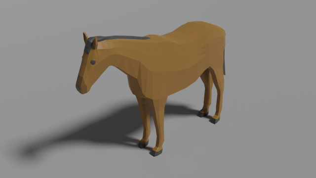 low poly horse 3D Модель .c4d .max .obj .3ds .fbx .stl .blend 