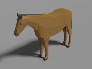 low poly horse 3D Model