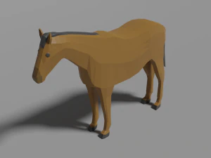 cavalo baixo poli Modelo 3D
