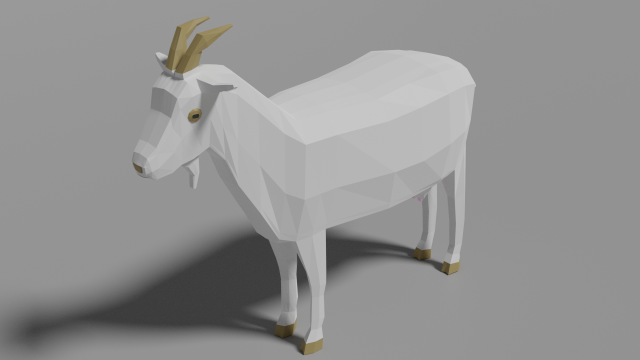 low poly goat 3D मॉडल .c4d .max .obj .3ds .fbx .stl .blend 