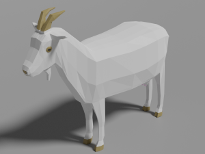 low poly goat 3D Model