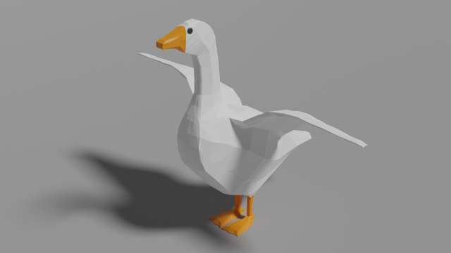 low poly goose 3D Модель .c4d .max .obj .3ds .fbx .stl .blend 