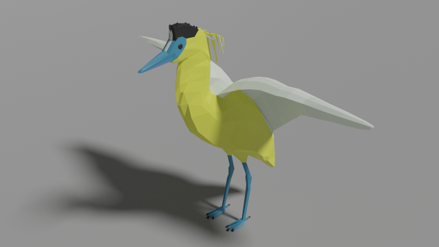 low poly capped heron 3D Model .c4d .max .obj .3ds .fbx .stl .blend 