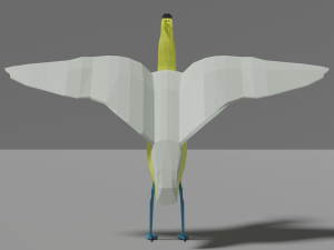 low poly capped heron 3D Model