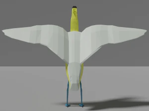 low poly capped heron 3D Model