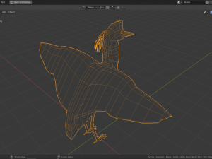 low poly capped heron 3D Model