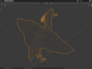 low poly capped heron 3D Model