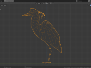 low poly capped heron 3D Model