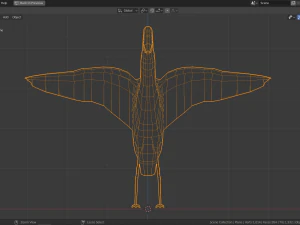 low poly capped heron 3D Model
