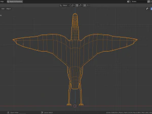 low poly capped heron 3D Model