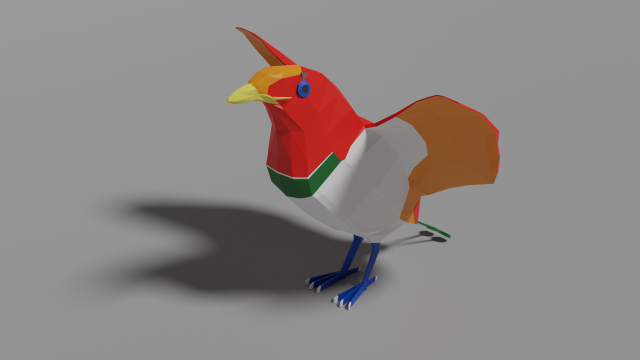 low poly bird of paradise 3D Model .c4d .max .obj .3ds .fbx .stl .blend 