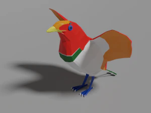 Rajski ptak low-poly Model 3D