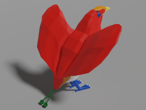 low poly bird of paradise 3D Model