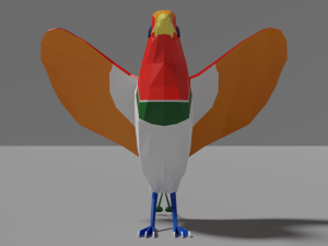 low poly bird of paradise 3D Model