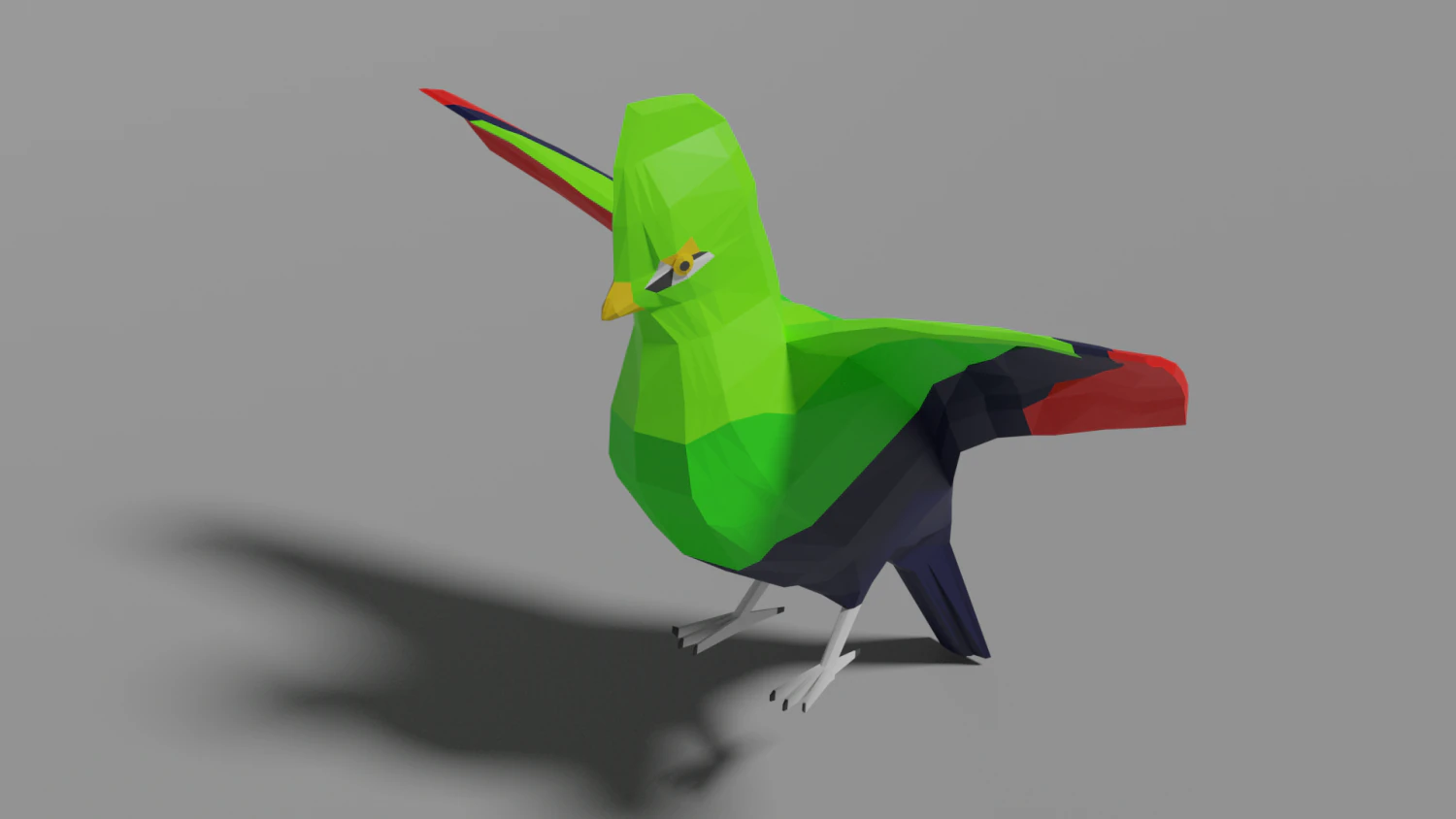 low poly turaco 3D Model .c4d .max .obj .3ds .fbx .stl .blend