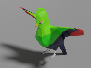 low poly turaco 3D Model