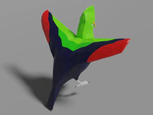 low poly turaco 3D Model