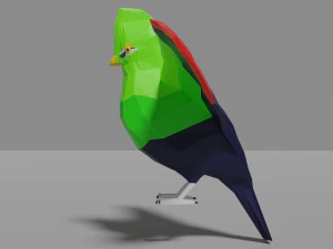 low poly turaco 3D Model