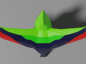 low poly turaco 3D Model