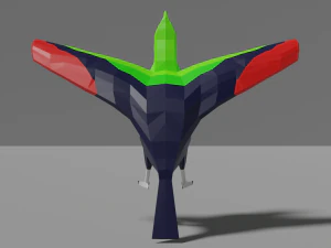 low poly turaco 3D Model