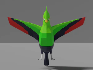 low poly turaco 3D Model