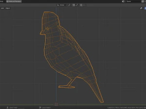low poly turaco 3D Model