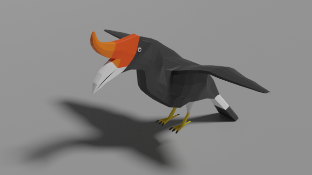 low poly hornbill Model 3D .c4d .max .obj .3ds .fbx .stl .blend 