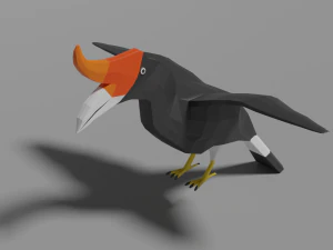 d&uuml;ş&uuml;k poli boynuzgaga 3D Model