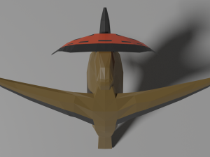 low poly royal flycatcher Modèle 3D