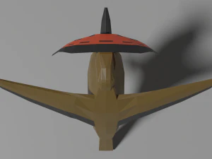 low poly royal flycatcher 3D Model
