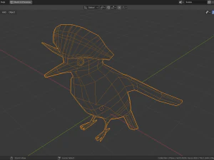 low poly royal flycatcher 3D Model