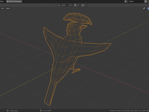 low poly royal flycatcher Modèle 3D