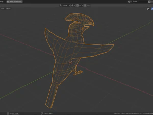 low poly royal flycatcher 3D Model