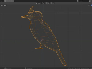 low poly royal flycatcher 3D Model