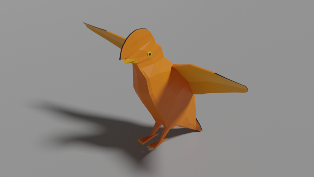 low poly cock-of-the-rock Modèle 3D .c4d .max .obj .3ds .fbx .stl .blend 