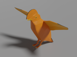 low poly cock-of-the-rock 3D Model