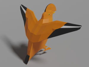 low poly cock-of-the-rock Modèle 3D