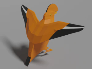 low poly cock-of-the-rock 3D Model
