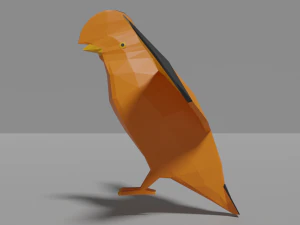 low poly cock-of-the-rock 3D Model
