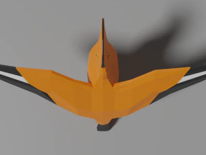 low poly cock-of-the-rock 3D Model