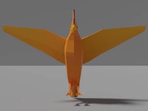 low poly cock-of-the-rock 3D Model