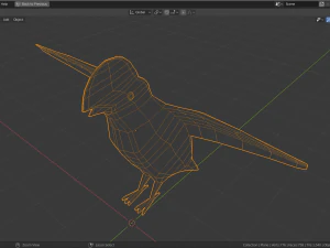 low poly cock-of-the-rock 3D Model