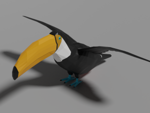 low poly toucan 3D Модель