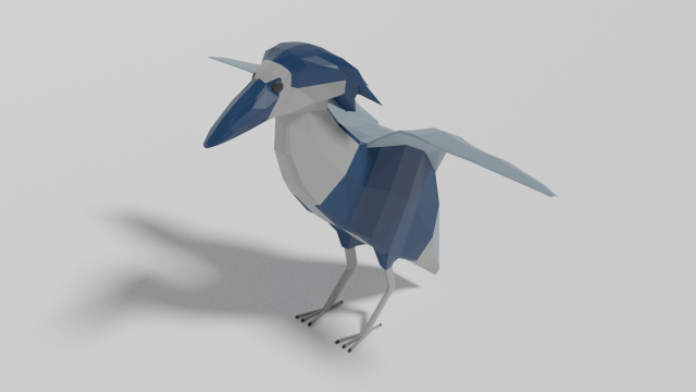 low poly boat-billed heron 3D 模型 .c4d .max .obj .3ds .fbx .stl .blend 