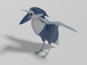 low poly boat-billed heron 3D Model