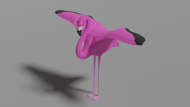 low poly flamingo Modelo 3D .c4d .max .obj .3ds .fbx .stl .blend 