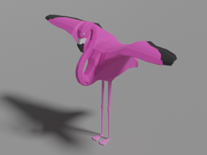 low poly flamingo 3D 모델