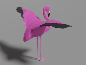 low poly flamingo 3D Model
