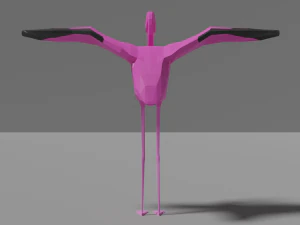 low poly flamingo 3D Model